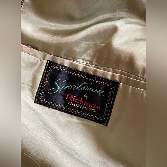 50s-60s Vintage Richman Brothers Green Plaid Sport Coat - Picture 5 of 7